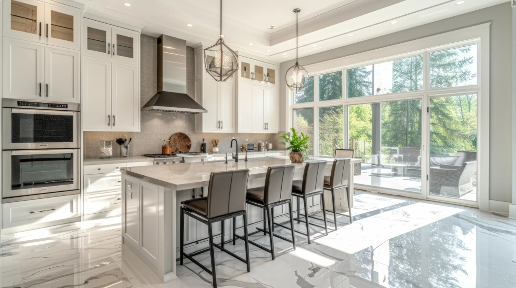Bright, freshly cleaned kitchen